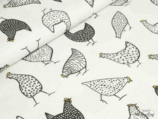 Deko Huhn schwarz/weiß 