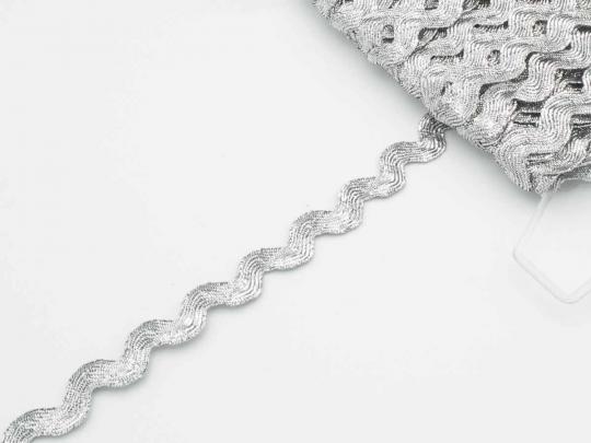 Zackenlitze, silber, 15 mm 