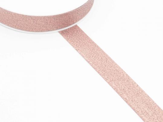 Glitzer-Schrägband 40/20, altrosa 