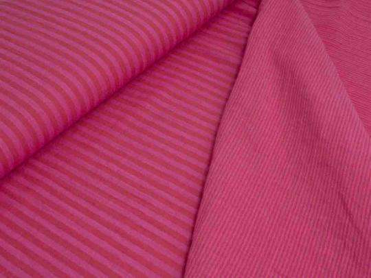 Double Gauze, Doubleface Streifen, pink/rot 