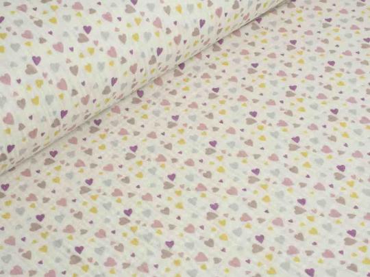 Double Gauze, bunte Herzchen 
