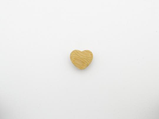 Knopf Bambus, Herz mit Steg 