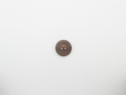 Knopf, 15 mm, 2Loch, stripe, braun 