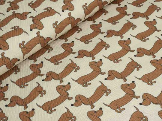 Polyester, Outdoor, Dackel, beige 