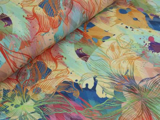 Sweat Abstrakt mit Blüten 