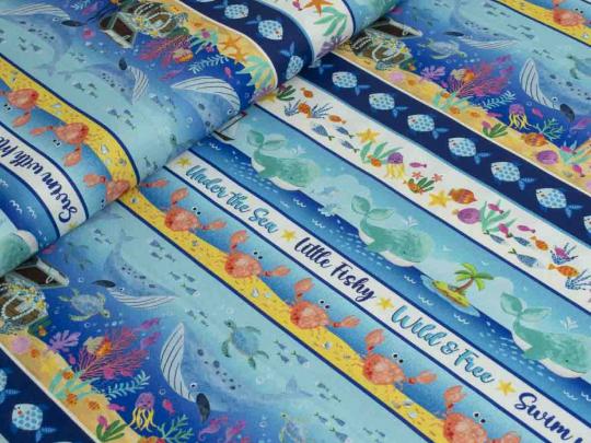 Baumwollstoff swim with me 