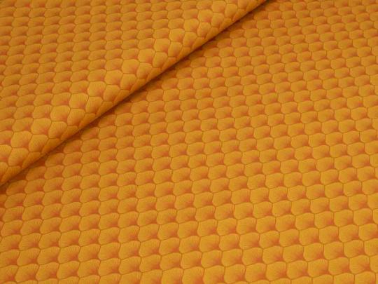 Baumwollstoff Blätter, orange 