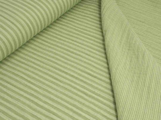 Double Gauze, Doubleface Streifen, grün 