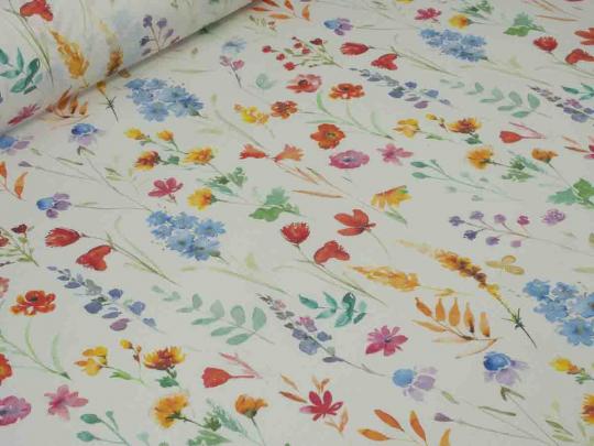 Baumwolle beschichtet, bunte Blumen 