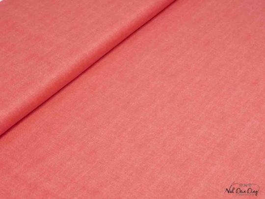 Baumwollstoff linen texture, korall 