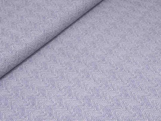 Flanell, Fischgrät, blau 