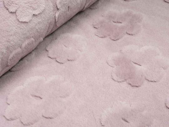 Kuschelfell, altrosa mit Blumen 