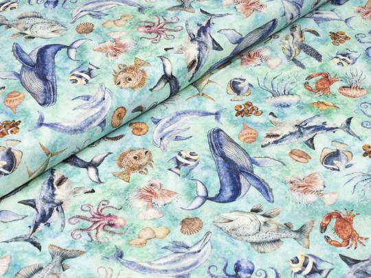 Baumwollstoff sea creatures 