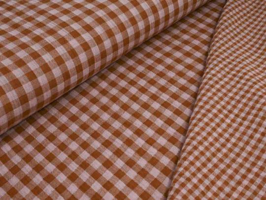 Double Gauze, Doubleface Karo, rost/rosa 