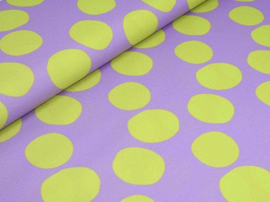 Polyester, Outdoor, Polka Dots, flieder/gelb 