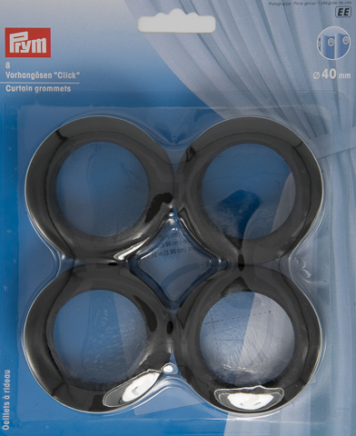 Stoffe Bander Prym Vorhangosen Click 40 Mm Schwarz Matt